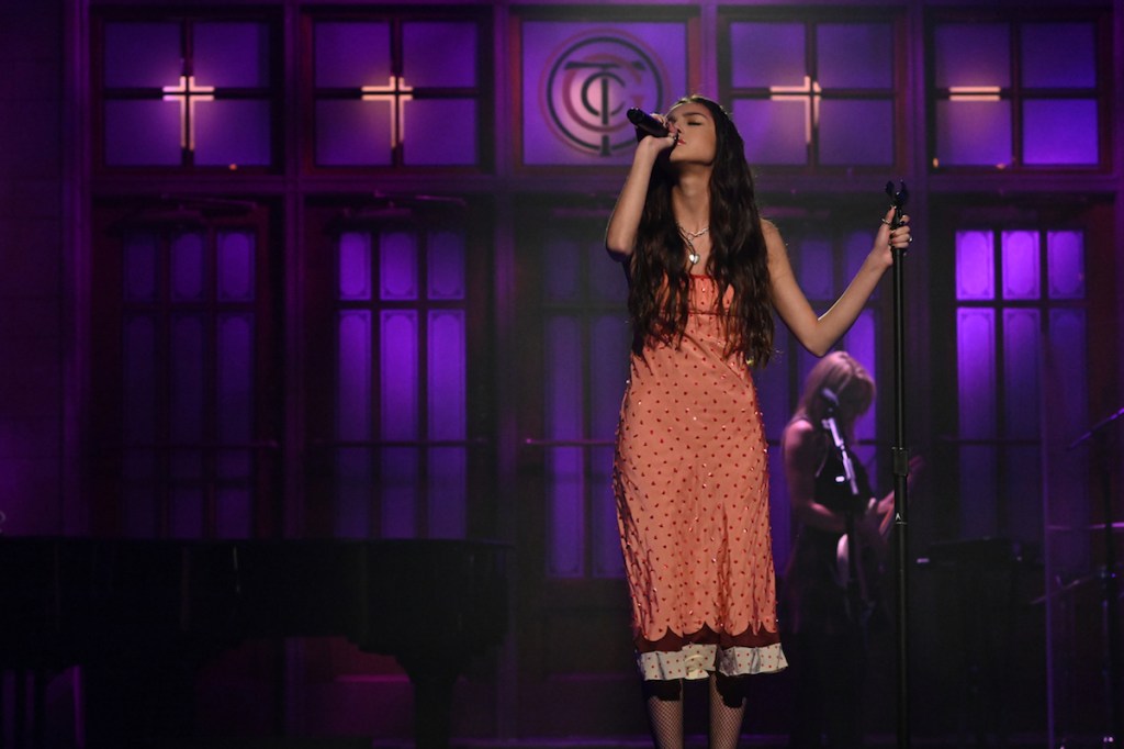 Olivia Rodrigo performs on Saturday Night Live