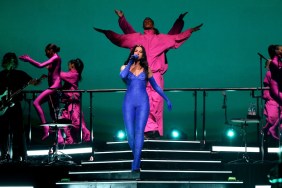 Dua Lipa performing at Qudos Bank Arena