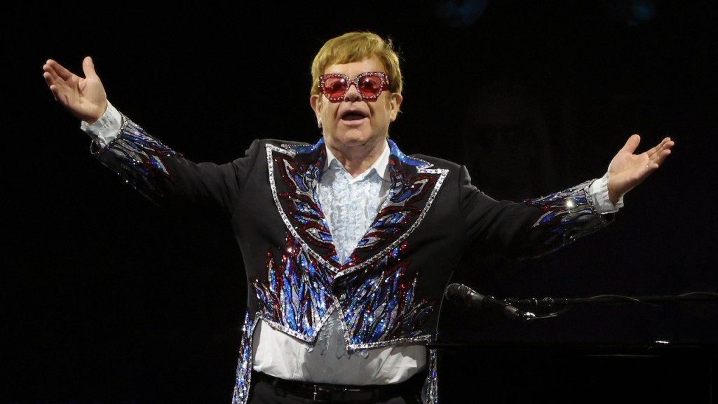 Elton John performing