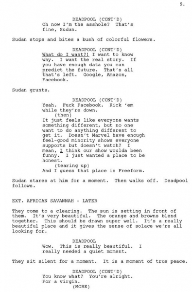 Donalg Glover Deadpool Script #10