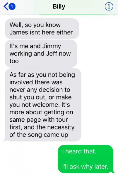 Smashing Pumpkins Billy Alleged Texts #6